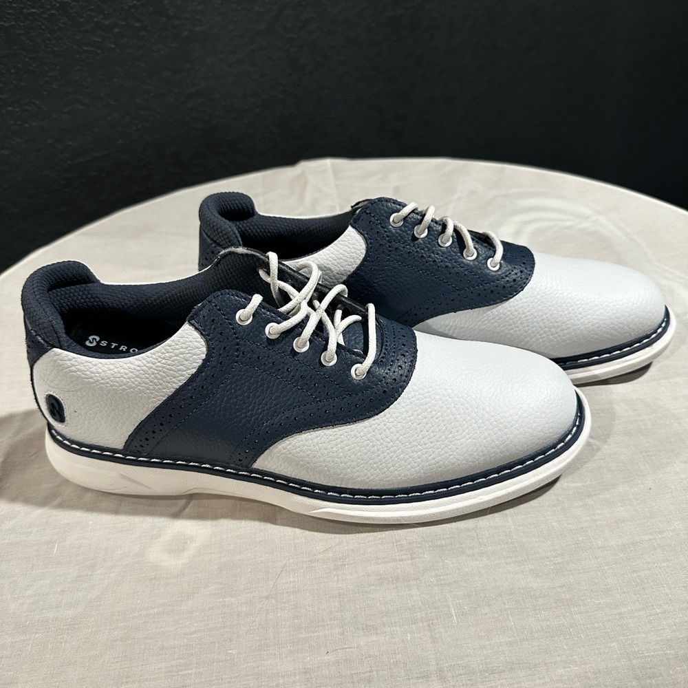 Men’s White and Navy Stroll Golf Shoes